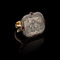 Brafa 2024   Gioielleria Nardi, omaggio a Canaletto, anello in oro e argento con diamanti, rubini e zaffiri