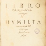 Fondazione 1563   Libro della Compagnia dell'Umiltà dagli archivi